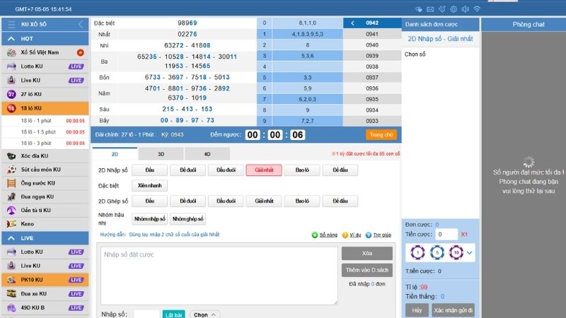 18 lô KU - là một trong những kiểu cược tiêu biểu tại sảnh KU xổ số