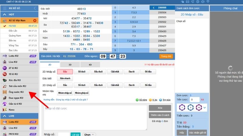 Cược ống nước KU là một trong những trò giải trí mới đang được nhà cái thiết lập