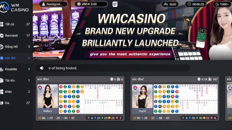 Luật Cược Xóc Đĩa - Bật Mí Quy Định Cụ Thể, Xem Ngay! 2 Game Xóc Đĩa tại sảnh WM Casino có đa dạng bàn chơi