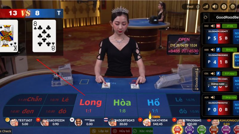 Kết quả được công bố trên màn hình