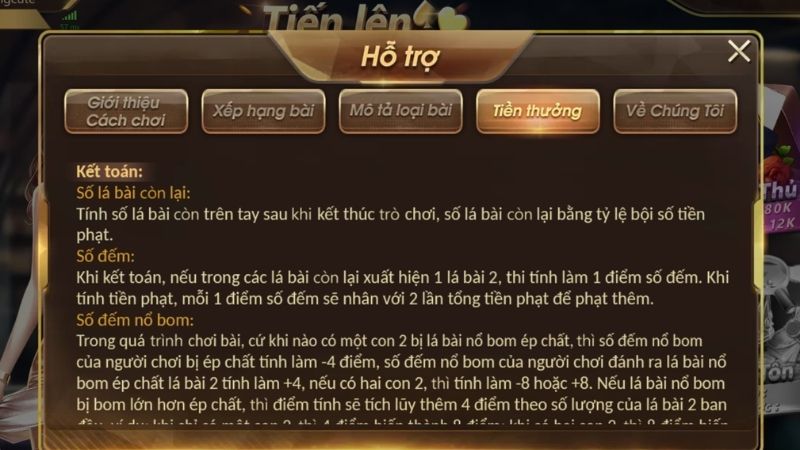 Tiền thưởng trong game được quy định rõ ràng, đảm bảo minh bạch