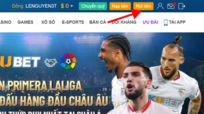 Rút Tiền Kubet - An Toàn, Nhanh Chóng Chỉ Với 5 Phút Giao Dịch 2 Truy cập vào trang chủ và đăng nhập tài khoản chơi để vào mục rút tiền